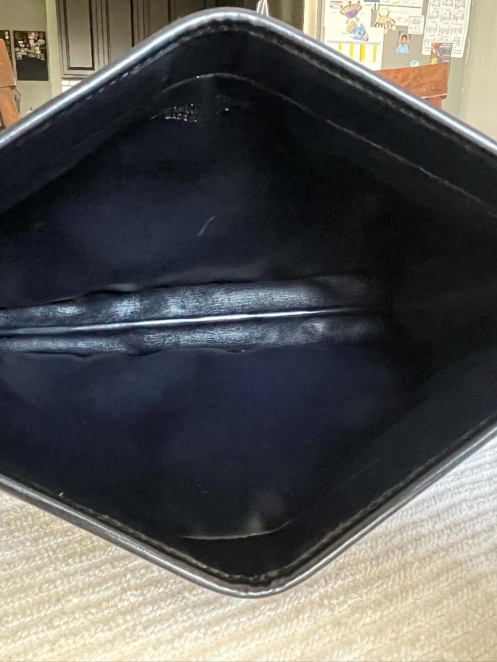 Vintage Dior Black and Blue Monogram Canvas Clutch with Gold Plaque Clutch - Picture 3 of 17
